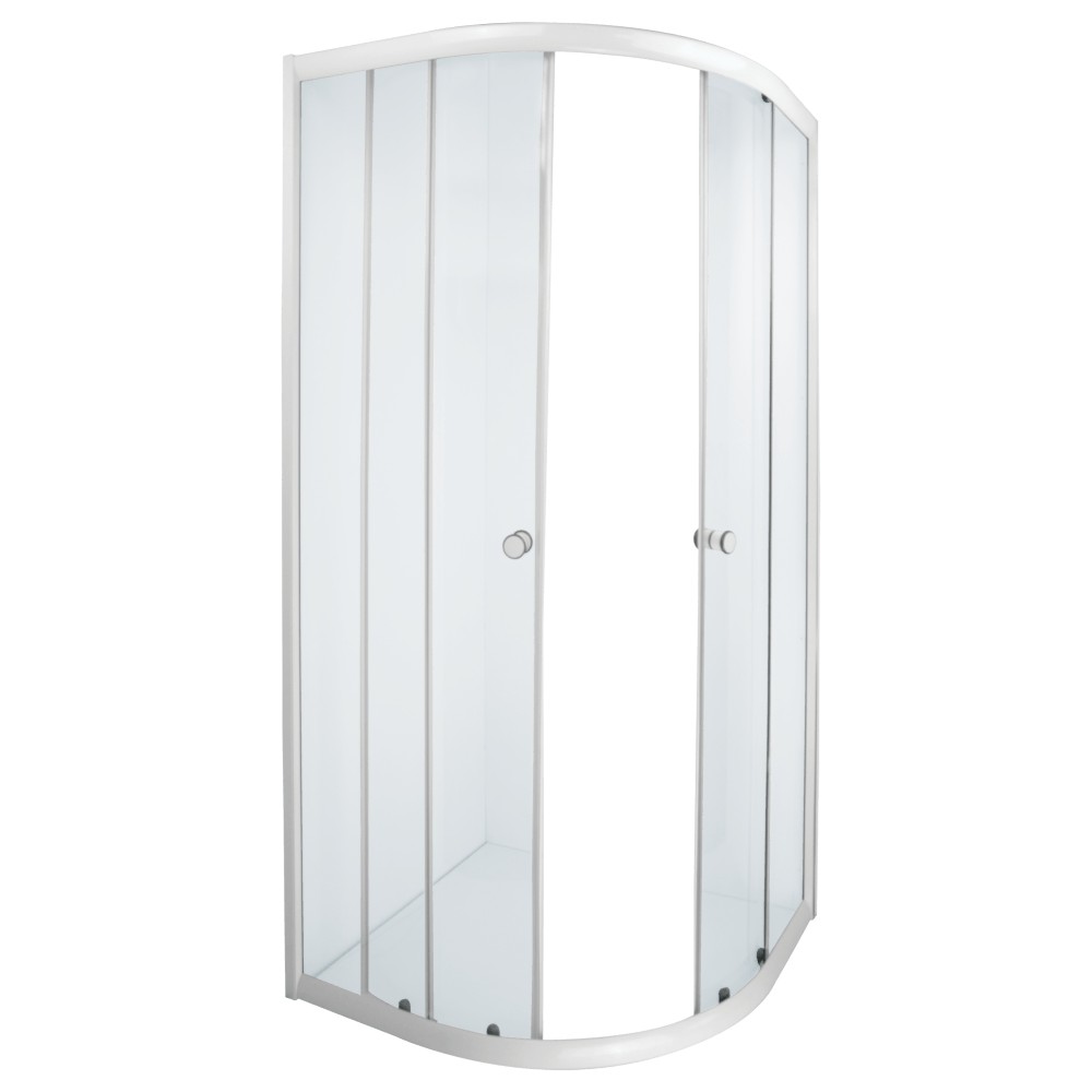 Aquila Quarter Round Shower Door White 900mm X 900 X 1850mm, TRIUMPH