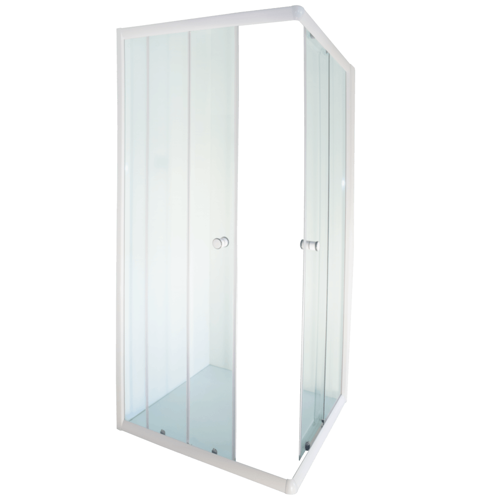 Aqua Lux Corner Entry Shower Door White 880mm X 880mm X 1850mm, TRIUMPH