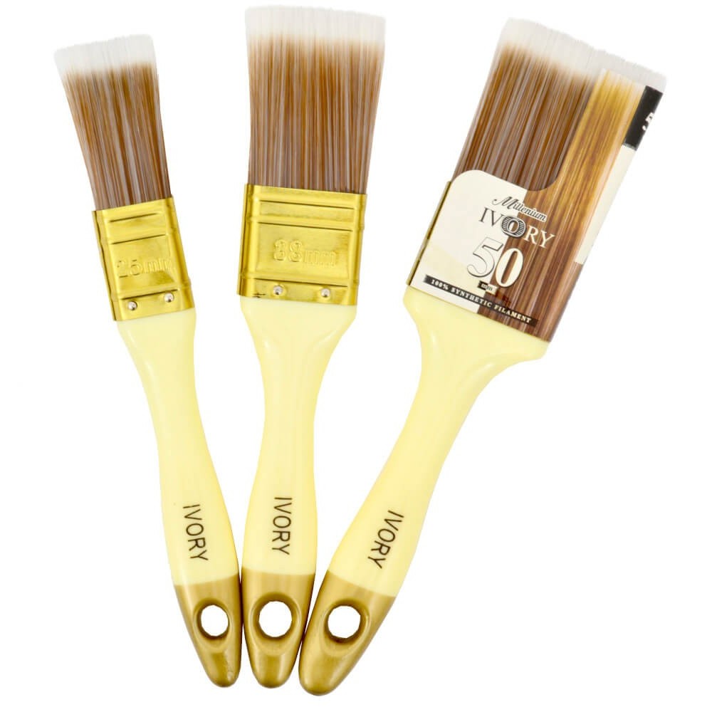 3 Piece Ivory Paint Brush Pack