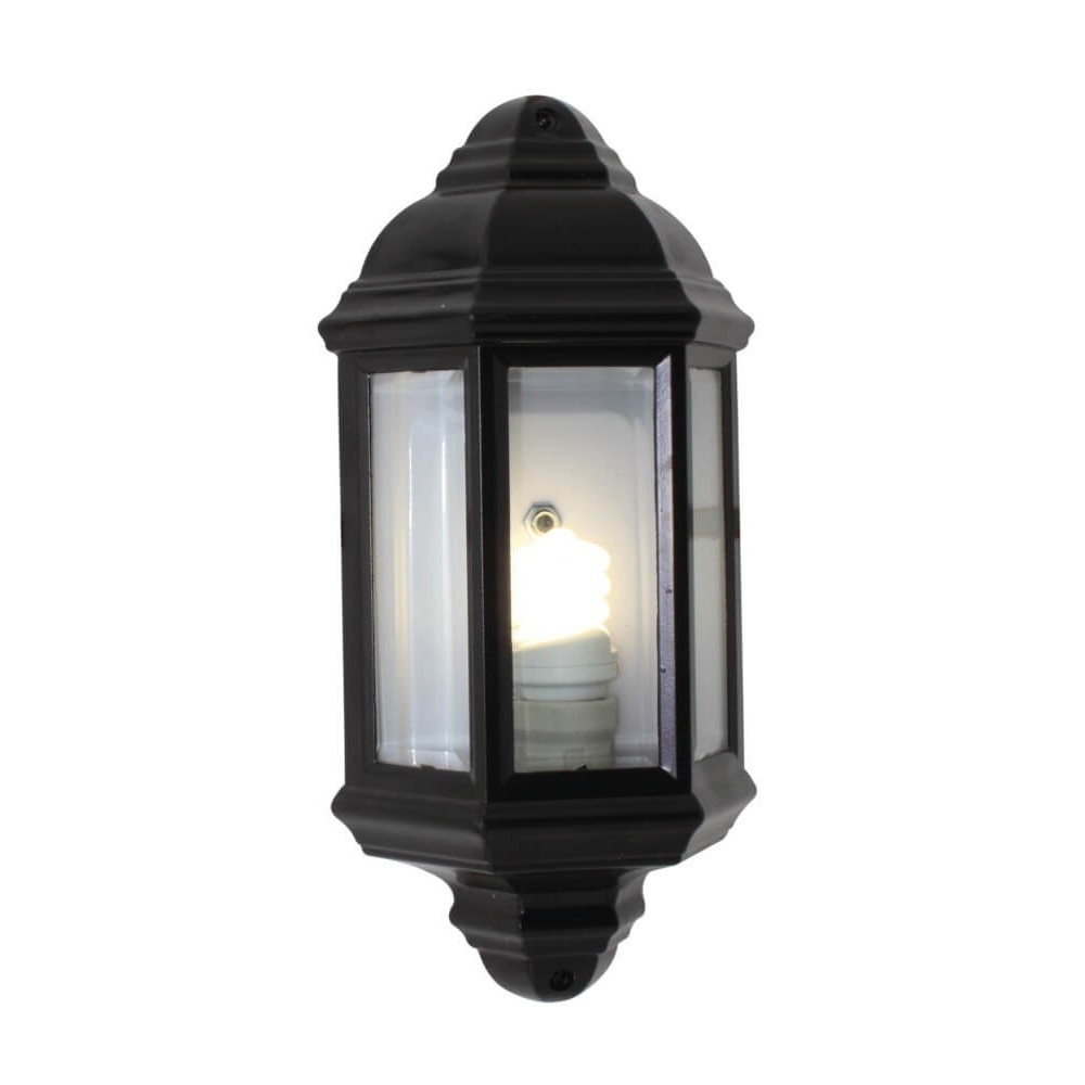 Lantern Half Bevelled Glass Black