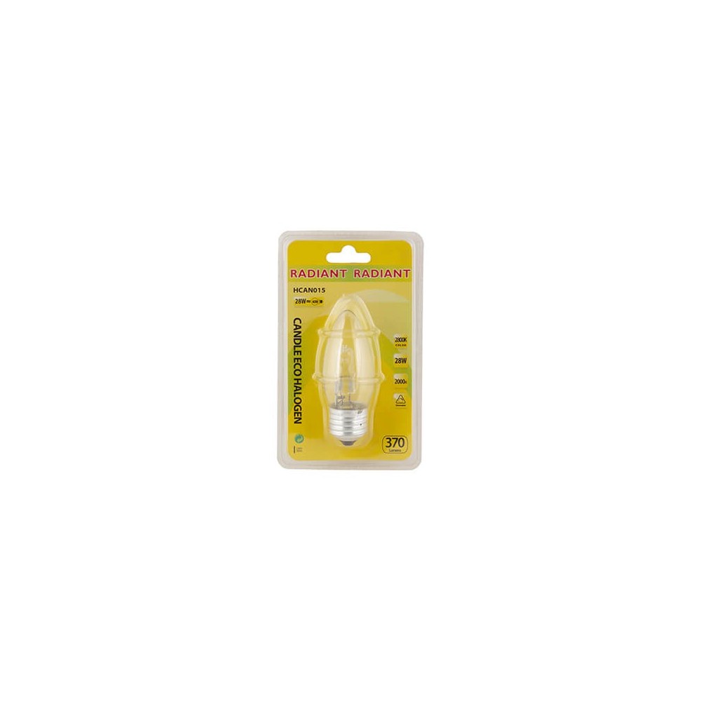 Halogen Candle Eco E27 28w Clear Blister