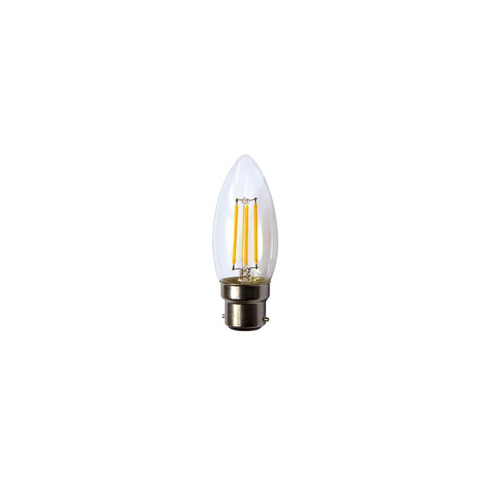 Led Candle Clear Filament B22 4w 3000k
