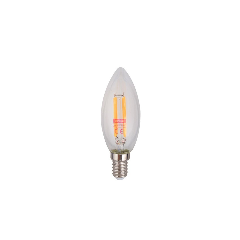 LED Candle Filament E14 4w Warm White, EUROLUX (PTY) LTD Cashbuild