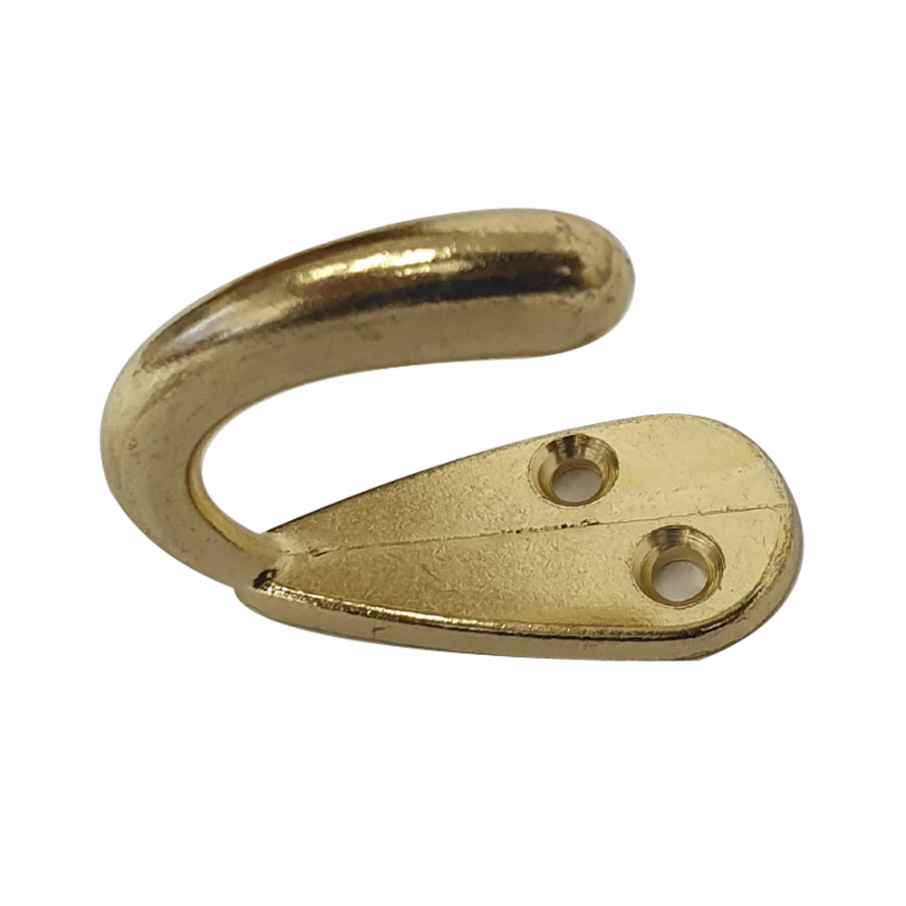 single brass coat hook
