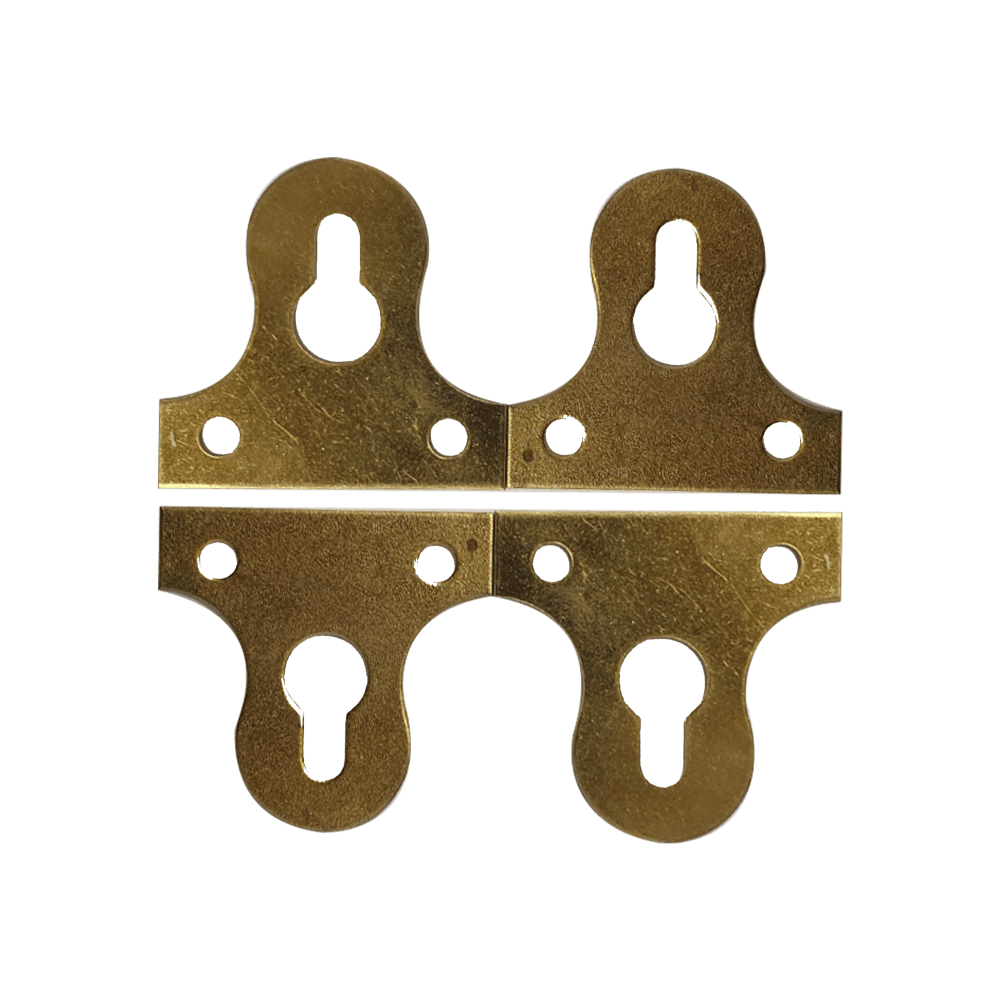 32mm Slotted Glass Plate with Screws Brass Plated, TROJAN Cashbuild