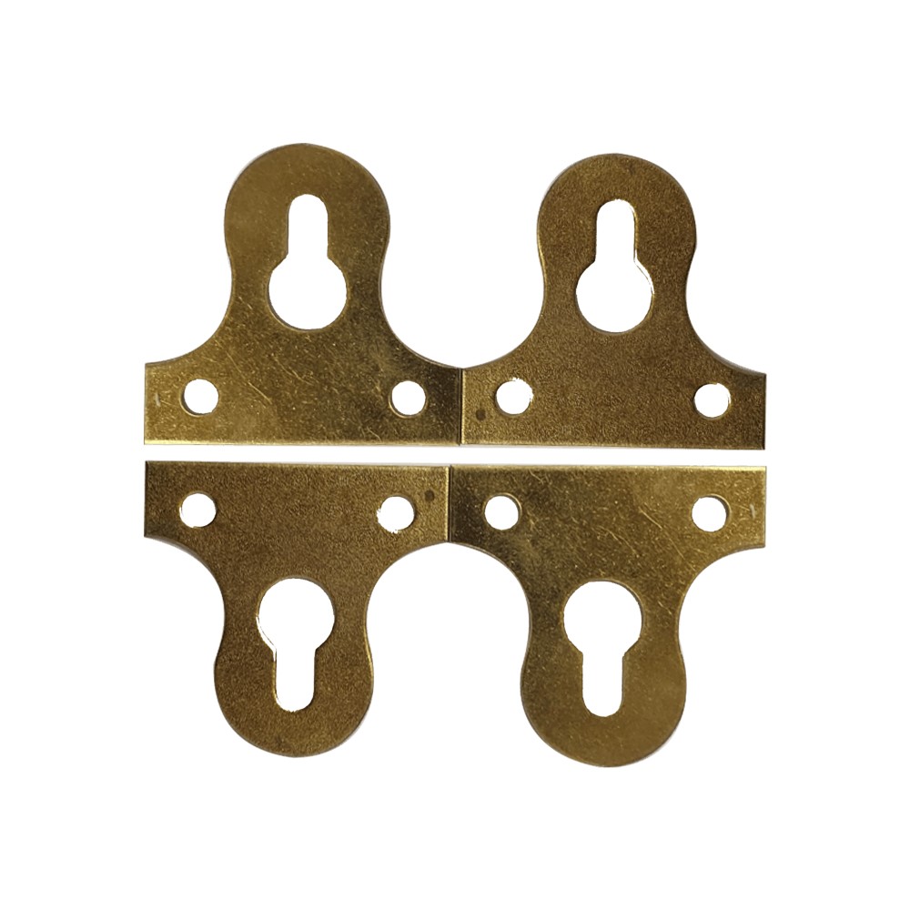 32mm Slotted Glass Plate With Screws Brass Plated