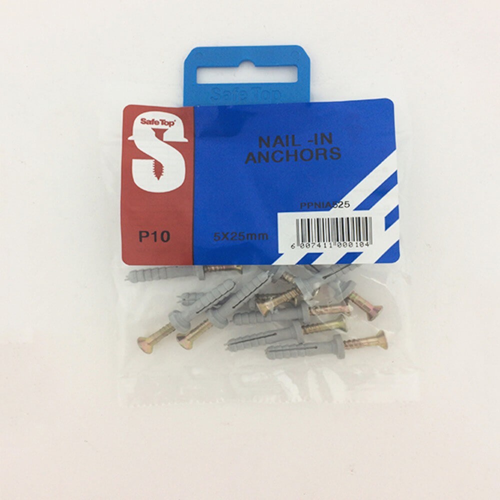 Pre Pack Nail In Anchors 5mm X 25mm Quantity:10