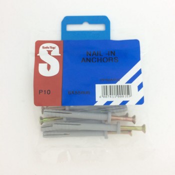 Pre Pack Nail In Anchors 6mm X 55mm Quantity:10