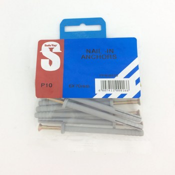 Pre Pack Nail In Anchors 6mm X 70mm Quantity:10