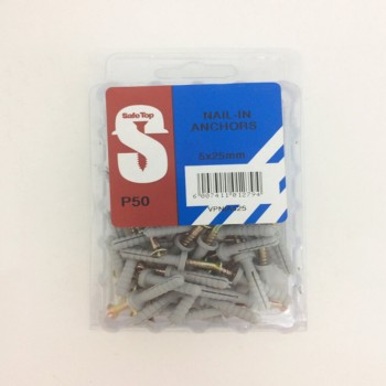 Value Pack Nail In Anchors 5mm X 25mm Quantity:50