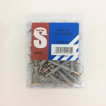Value Pack Nail In Anchors 5mm X 36mm Quantity:50