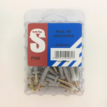 Value Pack Nail In Anchors 5mm X 45mm Quantity:50