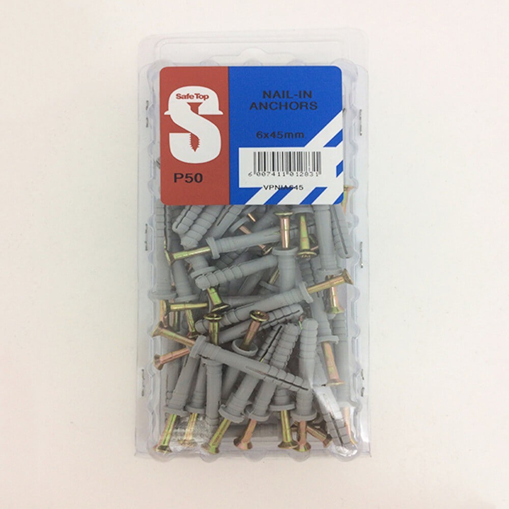 Value Pack Nail In Anchors 6x45mm Quantity:50