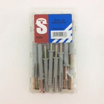 Value Pack Nail In Anchors 8mm X 75mm Quantity:25