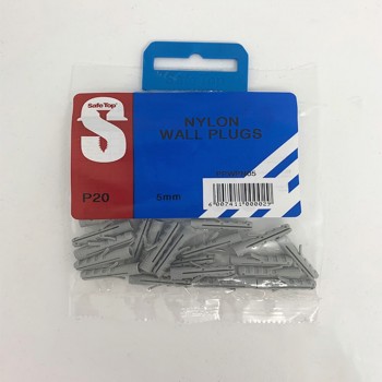 Pre Pack Wall Plugs Nylon 5mm Quantity:20