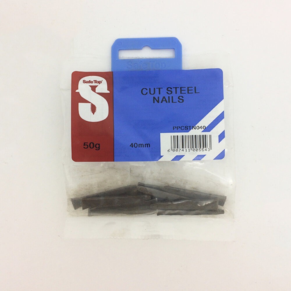 Pre Pack Cut Steel Nails 40mm Quantity50g, SAFETOP Cashbuild