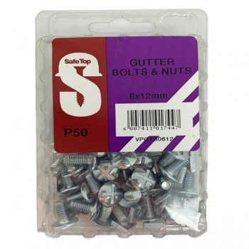 Value Pack Gutter Bolts & Nuts M6 X 12mm Quantity:50