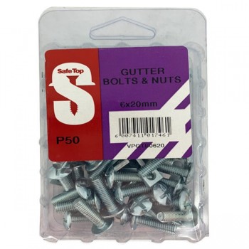 Value Pack Gutter Bolts & Nuts M6 X 20mm Quantity:50