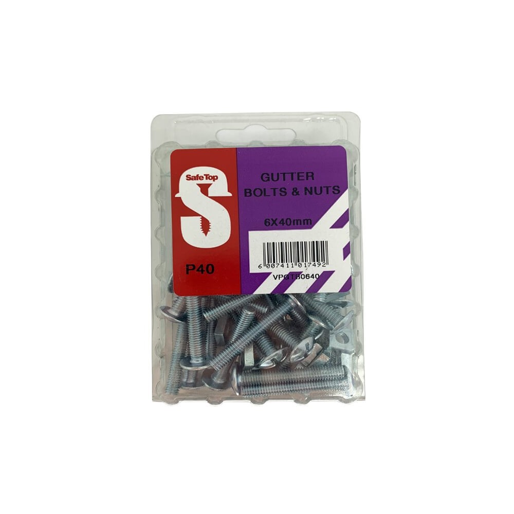 Value Pack Gutter Bolts & Nuts M6x40mm Quantity:40