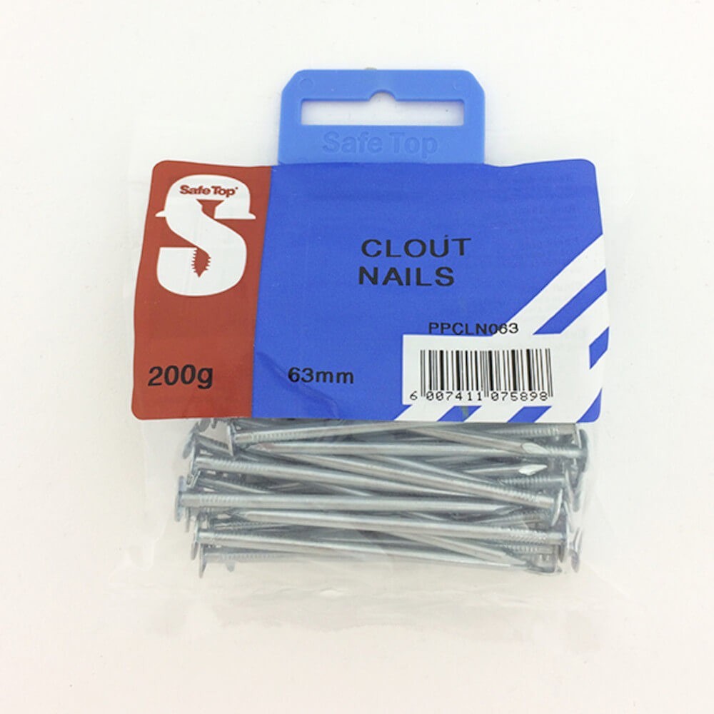 Pre Pack Clout Nails 63mm Quantity:200g