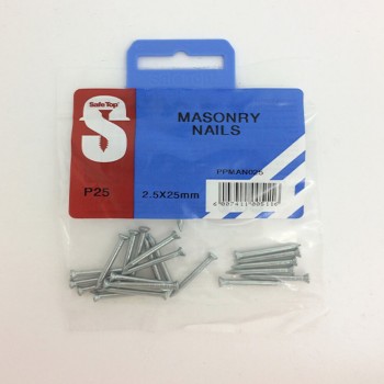 Pre Pack Masonry Nails Zp 2.5mm X 25mm Quantity:25
