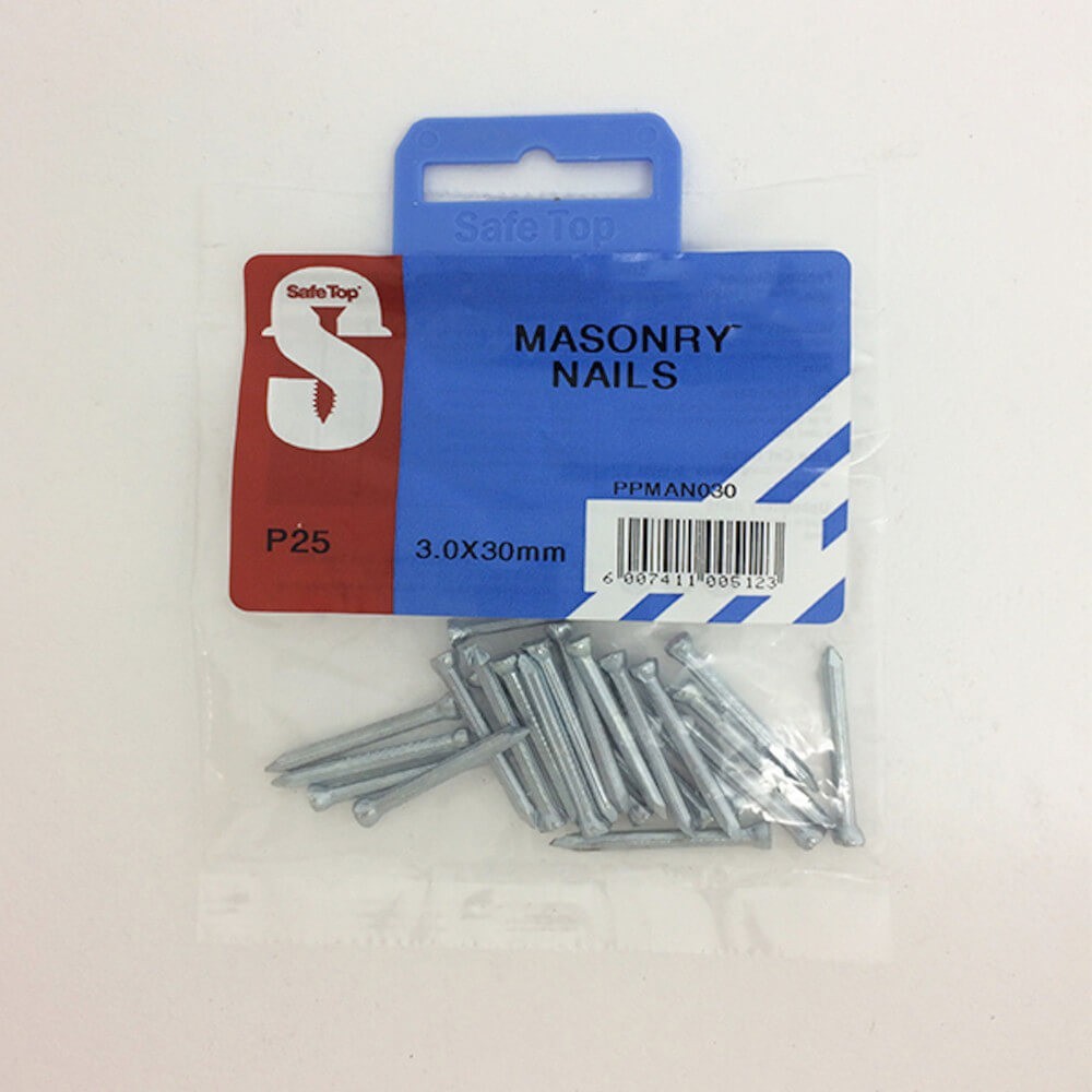 Pre Pack Masonry Nails Zp 3.0mm X 30mm Quantity:25