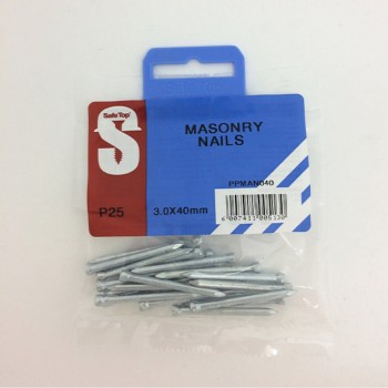 Pre Pack Masonry Nails Zp 3.0mm X 40mm Quantity:25