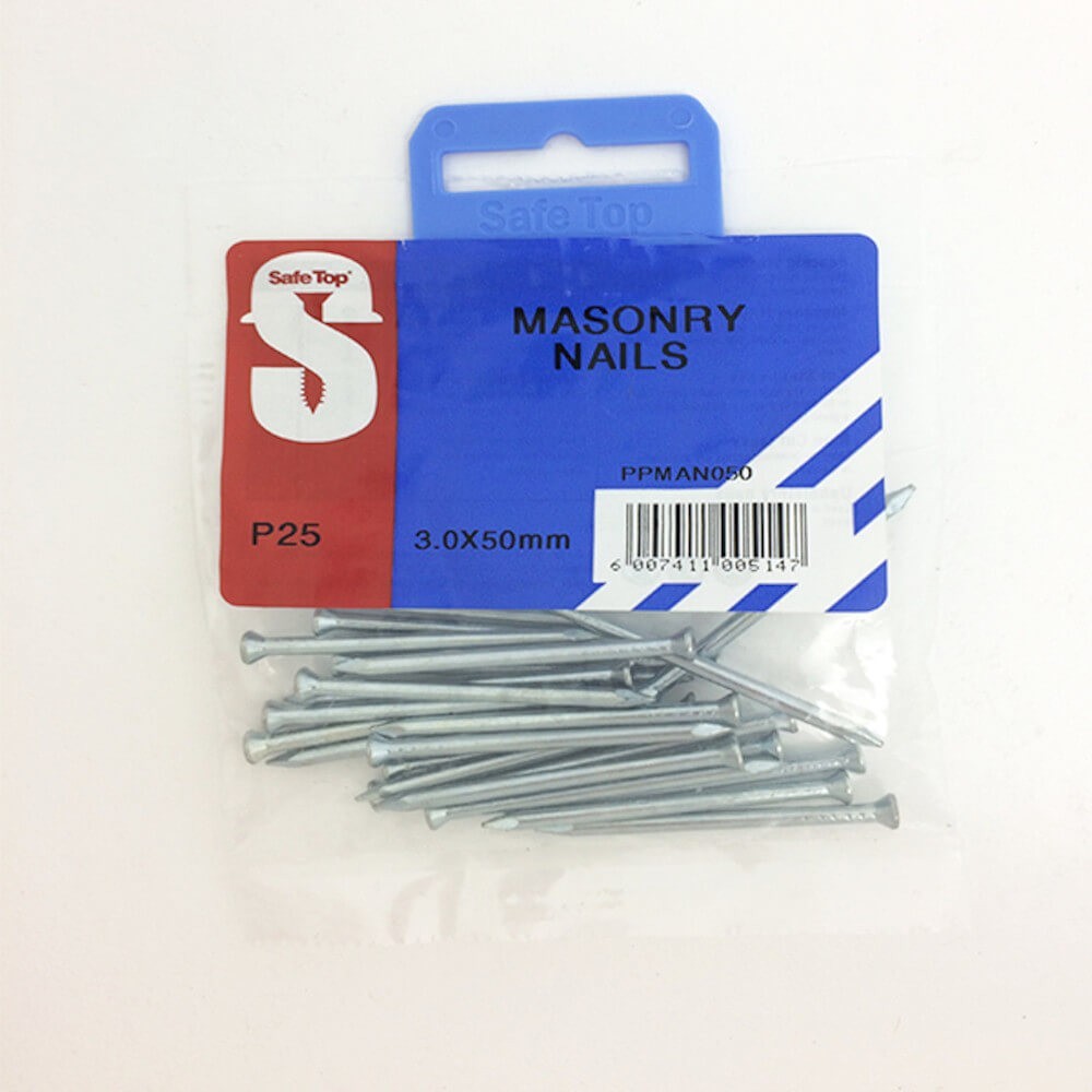 Pre Pack Masonry Nails Zp 3.0mm X 50mm Quantity:25