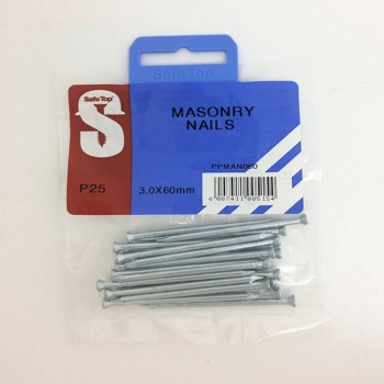 Pre Pack Masonry Nails Zp 3.0mm X 60mm Quantity:25