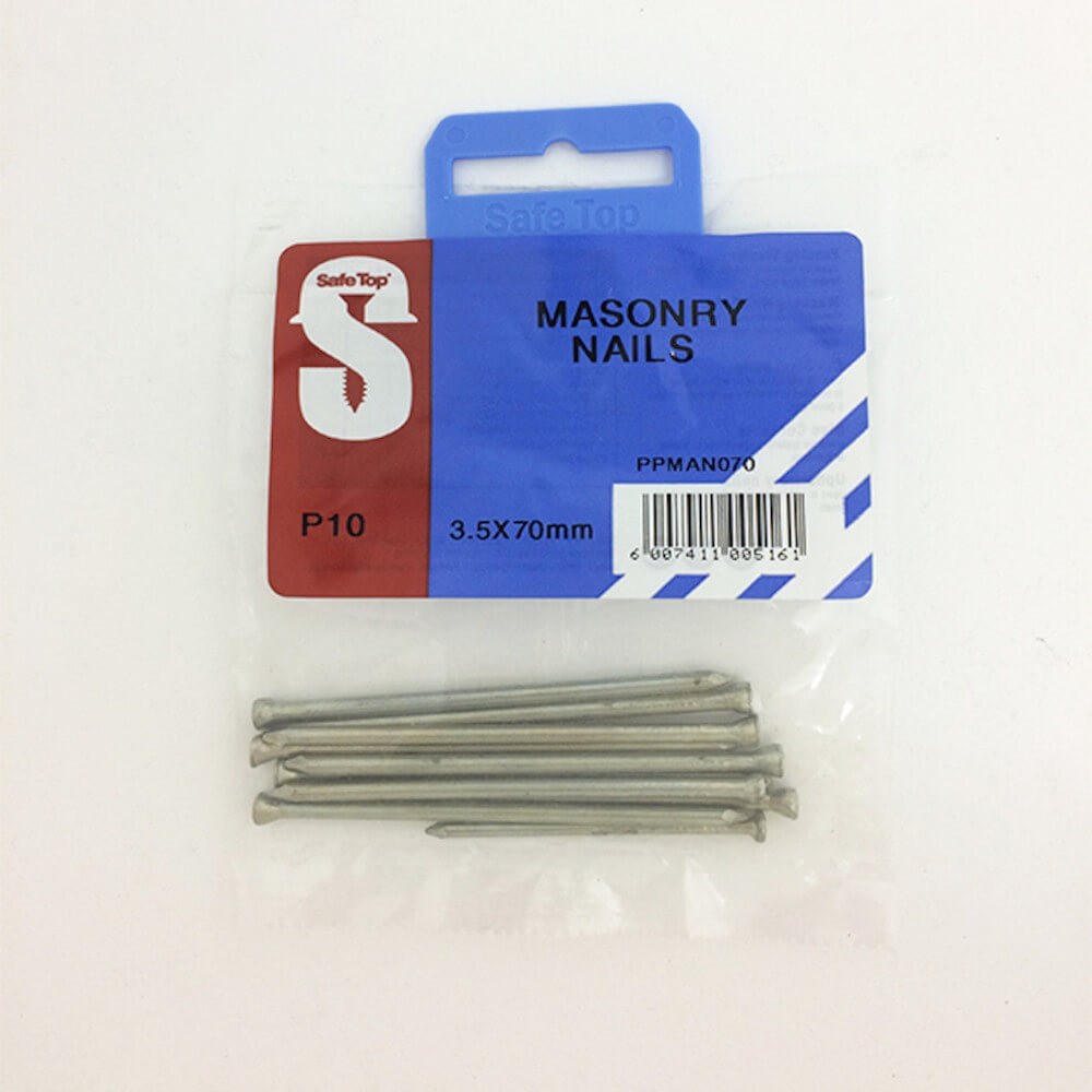 Pre Pack Masonry Nails Zp 3.5mm X 70mm Quantity:10
