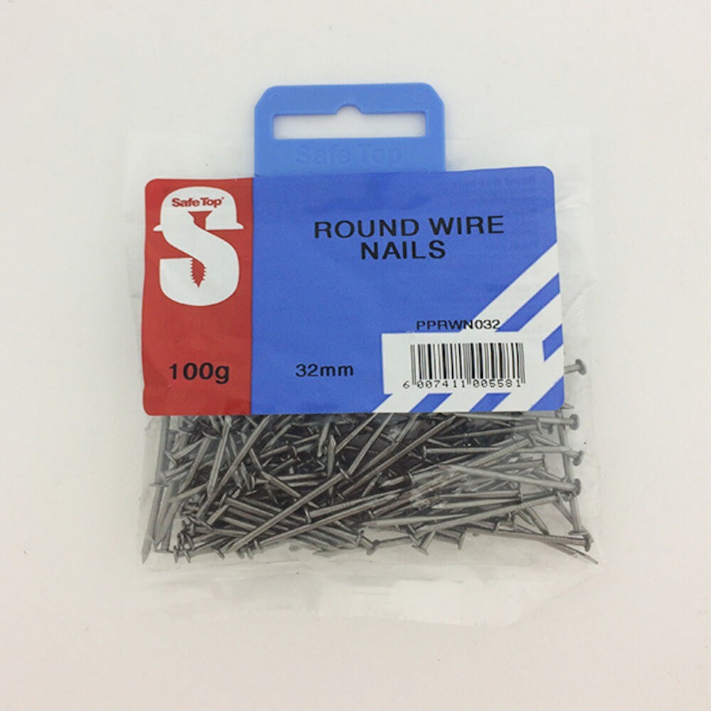 Pre Pack Round Wire Nail 32mm Quantity100g, SAFETOP Cashbuild