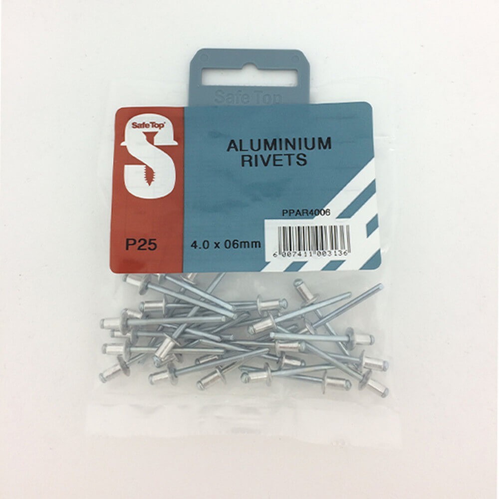 Pre Pack Aluminium Rivets 4.0mm X 6mm Quantity:25