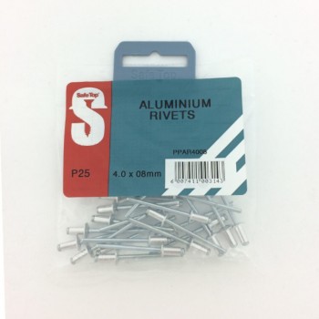 Pre Pack Aluminium Rivets 4.0mm X 8mm Quantity:25