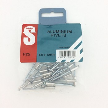 Pre Pack Aluminium Rivets 4.0mm X 12mm Quantity:25