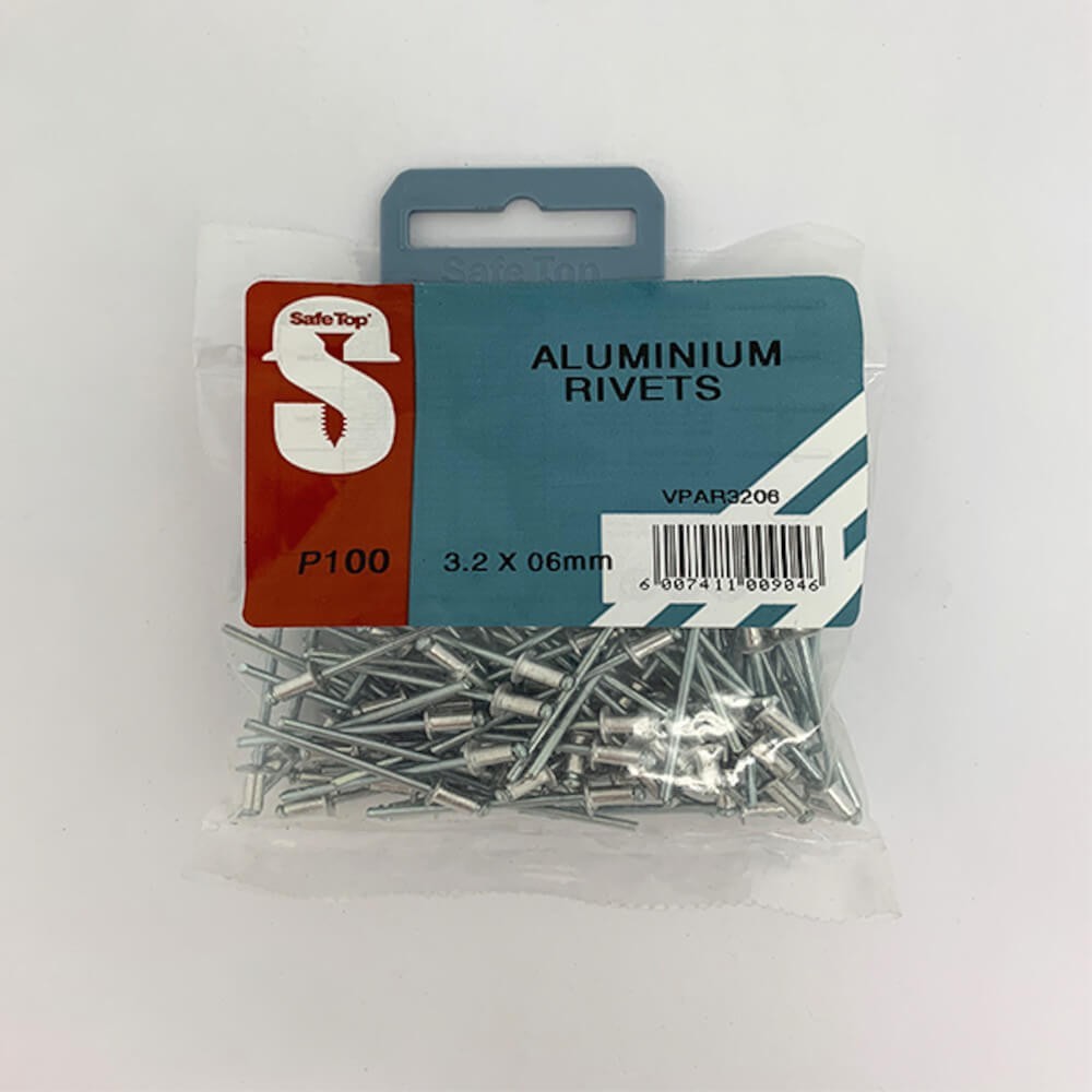 Value Pack Aluminium Rivets 3.2mm X 6mm Quantity:100
