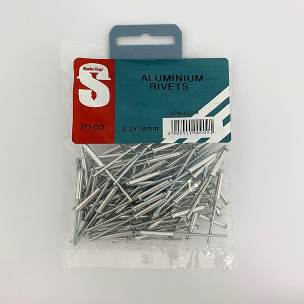 Value Pack Aluminium Rivets 3.2mm X 18mm Quantity:100