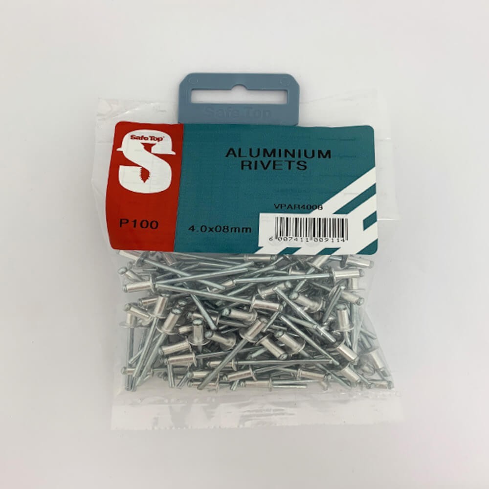 Value Pack Aluminium Rivets 4.0mm X 8mm Quantity:100