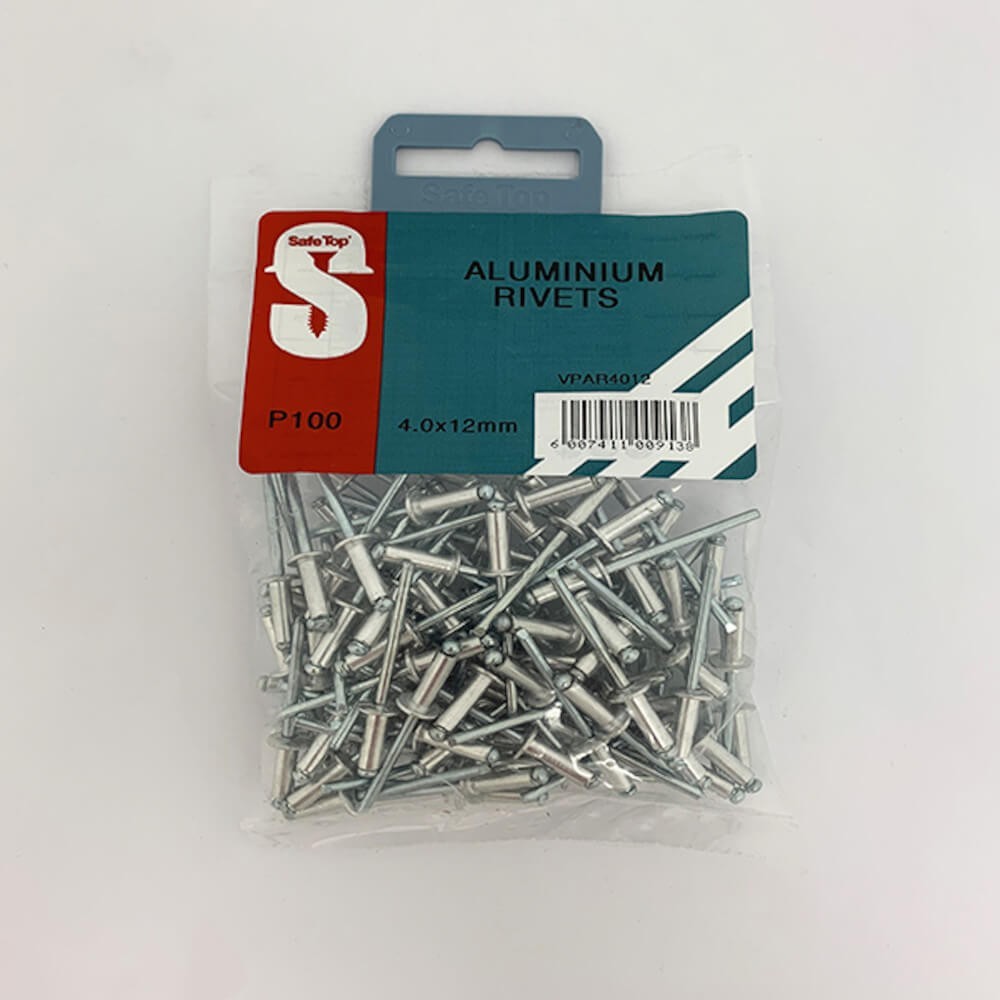 Value Pack Aluminium Rivets 4.0mm X 12mm Quantity:100