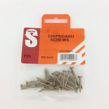 Pre Pack Chipboard Screws M3.5 X 25mm Quantity:25