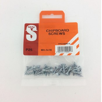 Pre Pack Chipboard Screws M4.0 X 16mm Quantity:25