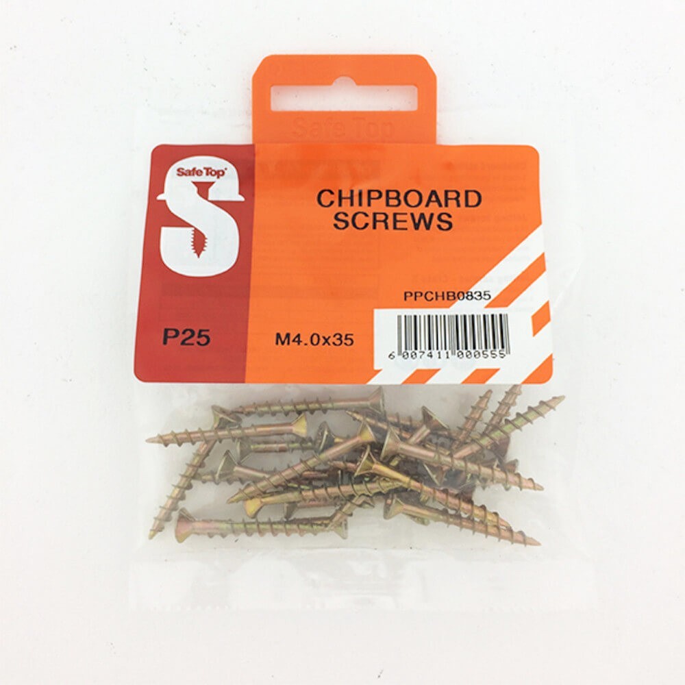 Pre Pack Chipboard Screws M4.0 X 35mm Quantity:25