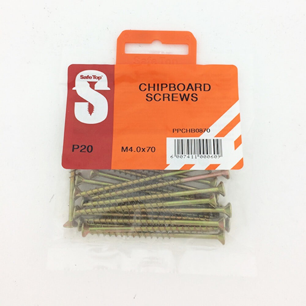 Pre Pack Chipboard Screws M4.0 X 70mm Quantity:20