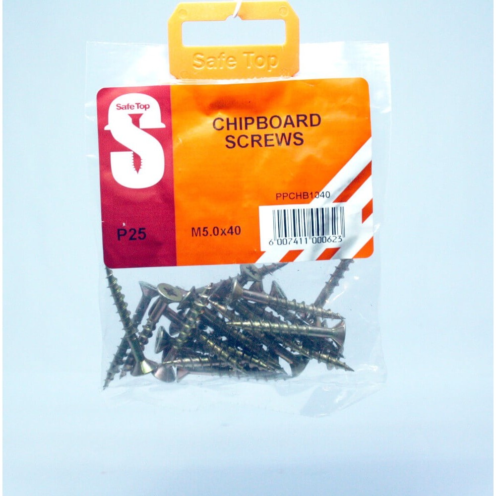 Pre Pack Chipboard Screws M5.0 X 40mm Quantity:25