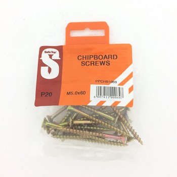 Pre Pack Chipboard Screws M5.0 X 60mm Quantity:20