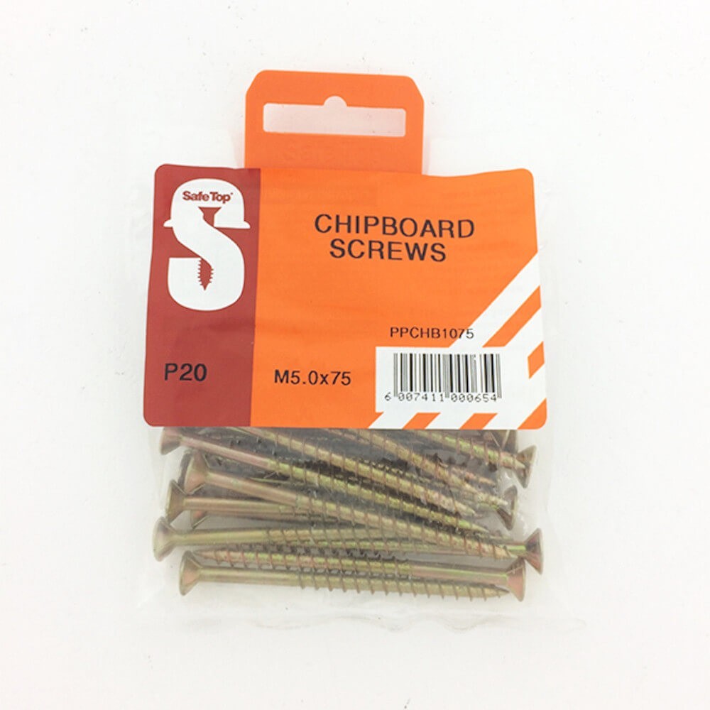 Pre Pack Chipboard Screws M5.0 X 75mm Quantity:20