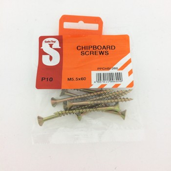 Pre Pack Chipboard Screws M5.5 X 60mm Quantity:10