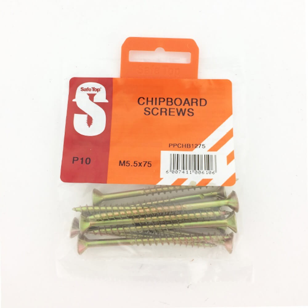 Pre Pack Chipboard Screws M5.5 X 75mm Quantity:10
