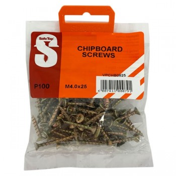 Value Pack Chipboard Screws M4.0 X 25mm Quantity:100