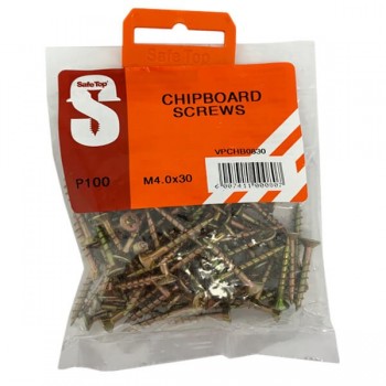 Value Pack Chipboard Screws M4.0 X 30mm Quantity:100