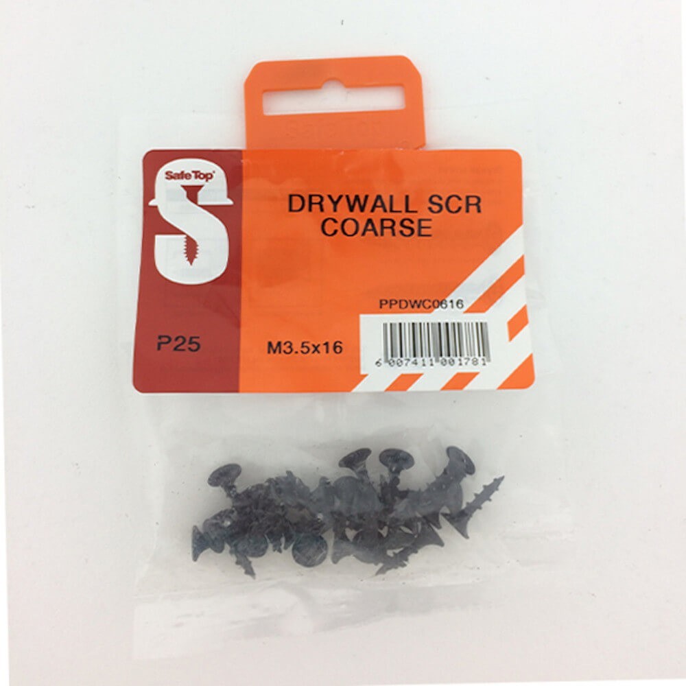 Pre Pack Drywall Screws Course M3.5 X 16mm Quantity:25